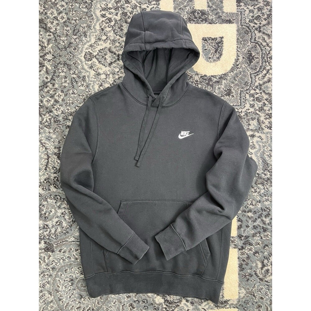 Nike Sportswear Club Fleece Pullover Hoodie Mens Size Small Black
